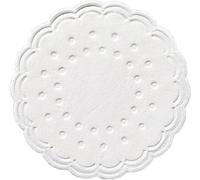 Zelltuch-Untersetzer Ø 7,5 cm 8-lagig weiß | Packung (250 Stück)