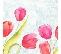 DUNI Serviettes Peintes Tulipes 40x40cm