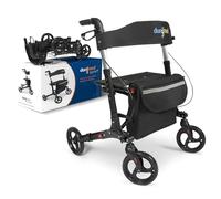 Dunimed- Déambulateur pliable léger - Facilement pliable pour le voyage du coffre - Réglable en hauteur - Comprend un sac pratique sous le siège - Walker - Aide à la marche |multicolore