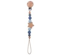 Duniréinitialisation-Attache-Sucette En Bois De Hêtre Fait À La Main Pour Bébé,Jouet Pour Tout-Petits,Cadeau De Fête Préchristophe,Perles En Silicone Jocontinents,Sans Bpa - Type A09 Navy Blue