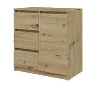 DUNJA - Buffet 1 porte 3 tiroirs - Dimensions 80x40x75 cm - Rangement séjour - Style moderne