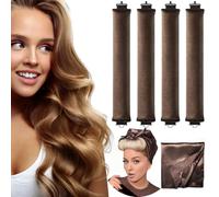Dunjot Bandeau à friser sans chaleur pour cheveux longs et courts, sans chaleur pour cheveux longs et courts (06-marron)