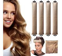 Dunjot Bandeau à friser sans chaleur pour cheveux longs et courts, sans chaleur pour cheveux longs et courts (08-kaki)