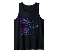 Dunk de Basket-Ball Vintage aux Contours colorés et rétro Débardeur