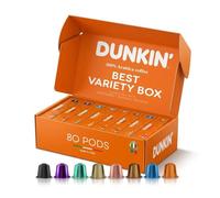 Dunkin’ Donuts Premium Capsules de Café - 80 capsules, coffret découverte avec 8 variétés à découvrir, 100 % Arabica, Nespresso