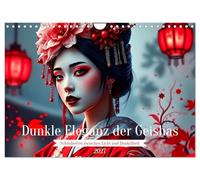 Dunkle Eleganz der Geishas (Wandkalender 2027 DIN A4 quer), CALVENDO Monatskalender: Ein Jahr voller geheimnisvoller Geisha-Porträts, die japanische Eleganz mit dunkler, mystischer Ästhetik vereinen.