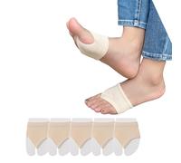 DUNKOING Chaussettes à bout ouvert pour femme - Bout ouvert - Pour bikini - Mules pour demi-avant-pied - Doublure - Tongs - 38-42, 5Beige, 5-9