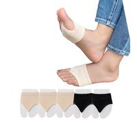 DUNKOING Chaussettes à bout ouvert pour femme - Bout ouvert - Pour bikini - Mules pour demi-avant-pied - Doublure - Tongs - 38-42, 3Beige2Black, 5-9