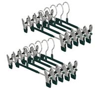 Dunkwckore 10 Pcs Cintres Pantalons, Porte-Pantalons Metal, Ceintre pour avec 2 Pinces Antidérapants et Réglables, Cintre Jupes Femme Gain de Place pour Suspendus Manteau, Jeans, Chaussettes, Vert