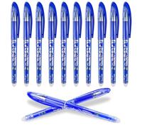 Dunkwckore 12 Stylos Stylo Effacables, 0,5 mm Encre Gel Effaçable, Pointe Fine Bleu Stylos à Bille avec Gomme pour Enfants, Adultes, École, Bureau, Fournitures de Papeterie