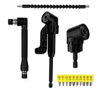 Dunkwckore 14 Pièces Renvoi D'Angle Visseuse Kit, Rallonge Visseuse, Renvoi D'Angle Perceuse, 105° Tournevis Flexible, 1/4" Embout, Extension de Foret Flexible pour Perceuse ou Tournevis Adaptat