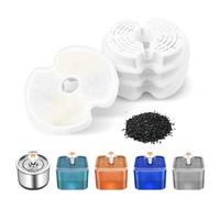 Dunkwckore 4 Pieces Filtre Fontaine Eau Chat, Cat Filtres de Rechange de Fontaine d'animal Familier pour Fontaine de Chat 2L & 2.5L avec Charbon Actif & Résine Contriple Filtration