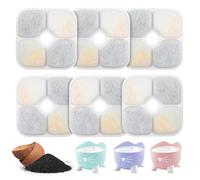 Dunkwckore 6PCS Filtre Fontaine à Eau pour Chat, Fontaine à Eau Filtres de Remplacement Rechange, Filtre avec Résine Activée Carbone Trois Couches Système Compatible avec Catit Pixi