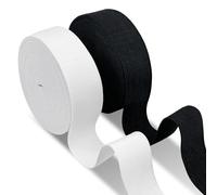 Dunkwckore elastique couture, Couture Noir et Blanc Deux Rouleaux de 30mm × 10m, bande elastique couture, ruban elastique, Bande pour Extendeurs de Taille Ceinture, Large Perruque Ruban
