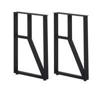 DunleyMin Lot de 2 pieds de table en métal noir - Patins réglables à angle droit - Pieds en métal pour table basse, salle à manger, table de bar