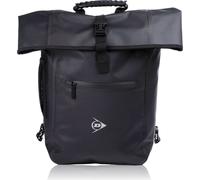 Dunlop 4in-1 Sac à dos vélo 25L - Sac à dos Rolltop - Sac à dos étanche - Sacoche vélo avec crochet de serrage pour porte-bagages - Sac à dos à roulettes avec bandoulière - Noir