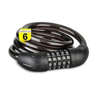 DUNLOP Antivol de vélo haute sécurité niveau 6 - Antivol vélo 120 cm Longueur 12 mm Diamètre du câble - Serrure à combinaison à 5 chiffres - Câble antivol Bike Lock en acier spécial trempé - Étanche