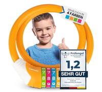 DUNLOP Antivol de vélo pour enfant - Niveau de sécurité 5 - Cadenas à combinaison avec 4 couleurs pour mieux mémoriser la combinaison - Antivol de vélo pour enfants (orange)
