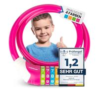 DUNLOP Antivol de vélo pour enfant - Niveau de sécurité 5 - Cadenas à combinaison avec 4 couleurs pour mieux mémoriser la combinaison - Antivol de vélo pour enfants (rose)