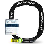 Dunlop Antivol Pour Vélo-Antivol À Combinaison-Niveau De Sécurité Élevé 8-100 Cm-Cadenas Pour Vélo Électrique-Chaîne Pour Vélo Électrique,Scooter,Vélo Électrique-Antivol Pro Lock-Noir