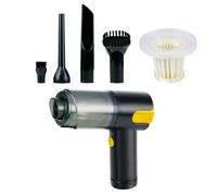 Dunlop Aspirateur de Voiture Sans Fil 12V - Aspirateur à Main avec 4 Accessoires - Rechargeable USB-C - Eau et Poussière - Puissance d'Aspiration 5000 Pa et Fonction Soufflage - Gris/Jaune