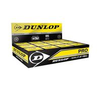 DUNLOP Balles de Squash Pro à Double Pois Jaunes, White, Paquet de 12