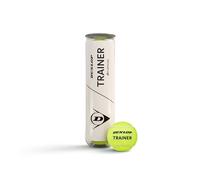 Dunlop Balles de Tennis Trainer, 4 balles | Recommandée VDT | Noyau caoutchouc premium | Feutre tissé | Entraînement élite | Rebond constant et durable