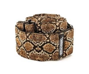 DUNLOP - Bandoulière Jacquard King Cobra pour guitare et basse, design à rayon plat, ressort basse tension, couleur noir et orange (D6726)