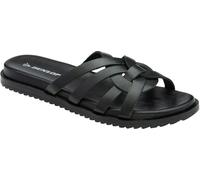 Dunlop Black Leather Multi Strap Mules Sandals