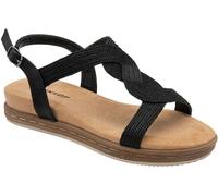 Dunlop Black T-Bar Buckle Strap Sandals