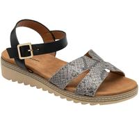 Dunlop Black Twin Strap Buckle Sandals