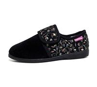 DUNLOP Bluebell Chaussons pour femme Imprimé floral, Noir/multicolore, 39 EU