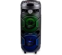 Dunlop Bluetooth Haut-parleur MW-538 - 2 x 10W - avec radio FM et entrée AUX/MIC - entrée pour carte TF et (micro)USB - éclairage LED - Noir