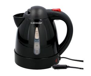 Dunlop Bouilloire Electrique 24V - Bouilloire de Voyage 0,8L - Bouilloire Allume Cigare - Protection Thermique et Protection contre l'Ébullition à Sec - pour Thé, Café, Soupe et Nouilles - Noir