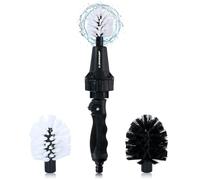 Dunlop Brosse de Nettoyage - Brosse pour Jantes - avec raccord de Tuyau 3/4" - Rotative - Régulateur de débit - 2 brosses