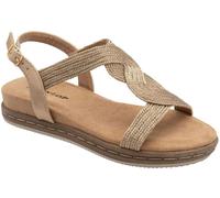 Dunlop Brown T-Bar Buckle Strap Sandals