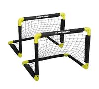 Dunlop Cage de Foot 50 x 44 x 44 cm - Ensemble de 2 Buts de Foot - Mini But Pliable - Kit Entrainement Football pour Enfants et Adultes - Cage Foot Exterieur et Interieur - Noir/Jaune