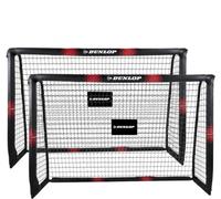 Dunlop Cage de Foot - But de Foot Enfant 180x120x60 cm - Lot de 2 - Exterieur et Interieur - Montage Rapide - Noir/Rouge