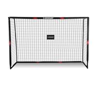 Dunlop Cage de Foot - But de Foot Enfant 240 x 160 x 85 cm - Kit Entrainement Football pour Enfants et Adultes - Cage Foot Exterieur et Interieur - Montage Rapide - Noir/Rouge