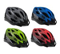 Dunlop Casque de vélo Taille S - Design léger 239 g - Ajustement réglable 51-55 cm - avec visière de Protection - avec Filet Anti-Insectes et Doublure intérieure Amovible - Bleu, Vert, Rouge