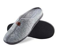Dunlop Chausson Homme, Pantoufle Hiver Feutre à Semelle Antidérapante Intérieur Extérieur, Chaussons Taille 41-46, Idée Cadeau pour Hommes (42, Gris, Numeric_42)