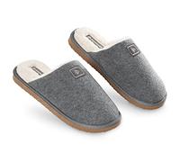 Dunlop Chausson Homme, Pantoufles Mémoire de Forme Intérieur Extérieur, Semelles Antidérapantes | Chaussons Mixte Adulte Hiver | Cadeau Homme Original Utile Detente (41 EU, Gris)