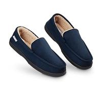 DUNLOP Chausson Homme Semelles Antidérapantes Chaussons Charentaises Hommes Mémoire de Forme Intérieur Extérieur Pantoufles Mocassins Loafers Hiver (43 EU, Bleu)