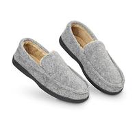 Dunlop Chausson Homme Semelles Antidérapantes Chaussons Charentaises Hommes Mémoire de Forme Intérieur Extérieur Pantoufles Mocassins Loafers Hiver (44 EU, Gris)
