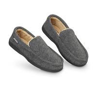 Dunlop Chausson Hommes Semelles Antidérapantes | Chaussons Charentaises Hommes Mémoire de Forme Intérieur Extérieur Pantoufles Mocassins Loafers Hiver (46, Gris Foncé, numeric_46)