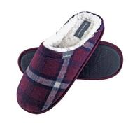 Dunlop - Chaussons à carreaux avec doublure polaire pour homme