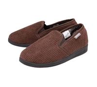 DUNLOP Chaussons à enfiler pour homme avec double soufflet et semelle en caoutchouc lavable Tailles 7-12 - Marron - marron, 46 EU