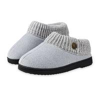 DUNLOP Chaussons Femme Fermés Hiver Pantoufles Femme Chaudes Fourrure (38 EU, Gris Clair, numeric_38)