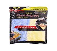 DUNLOP Chiffons carrosserie et vitres Voiture. Cleaning Car Set Body & Glass. 2pcs.