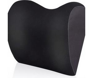 Dunlop Coussin cervical pour siège de voiture, soutien de la nuque, 100 % mousse à mémoire de forme, ajustement universel, 23 x 10 x 20 cm, noir